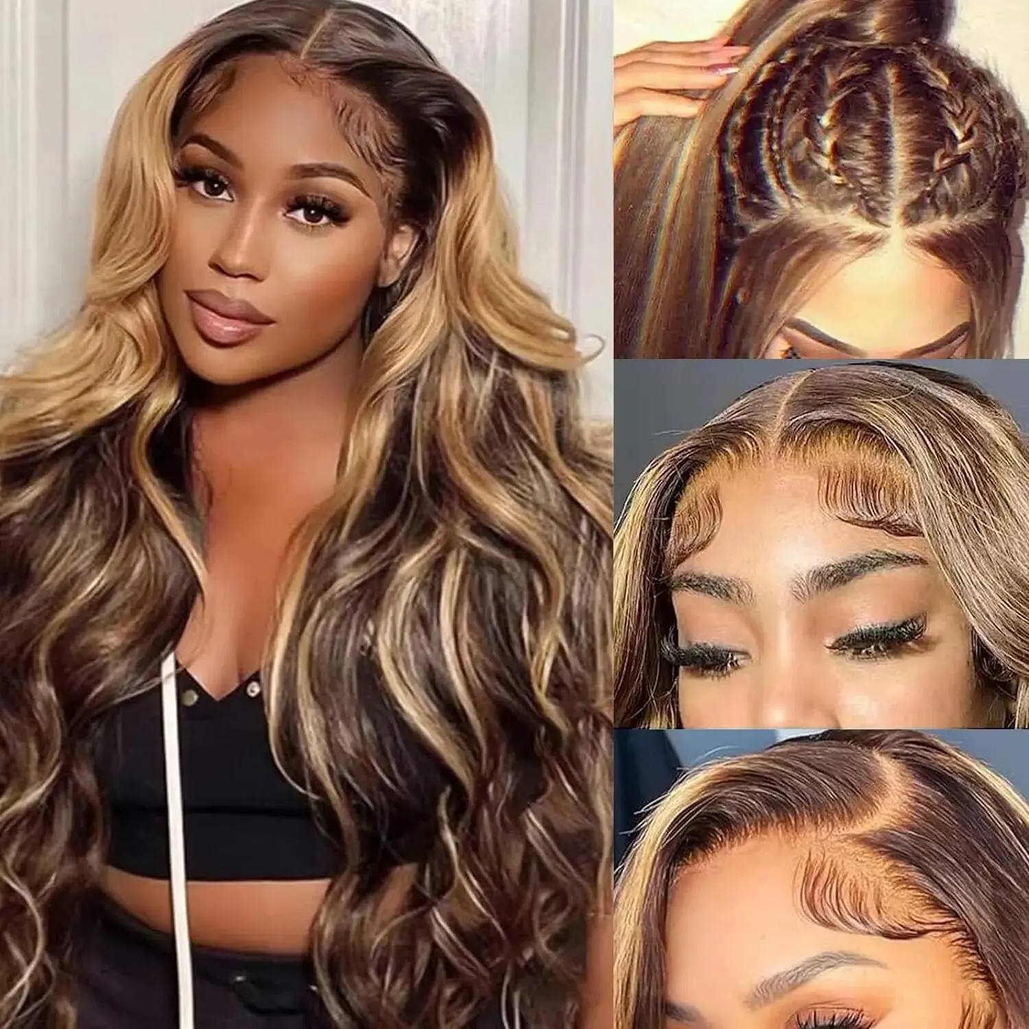 

Body Wave Lace Front Wig 13x6 Hd Highlight Wig Human Hair Brazilian 13x4 Frontal Wigs 30 Inch Honey Blonde Colored Wig For Women