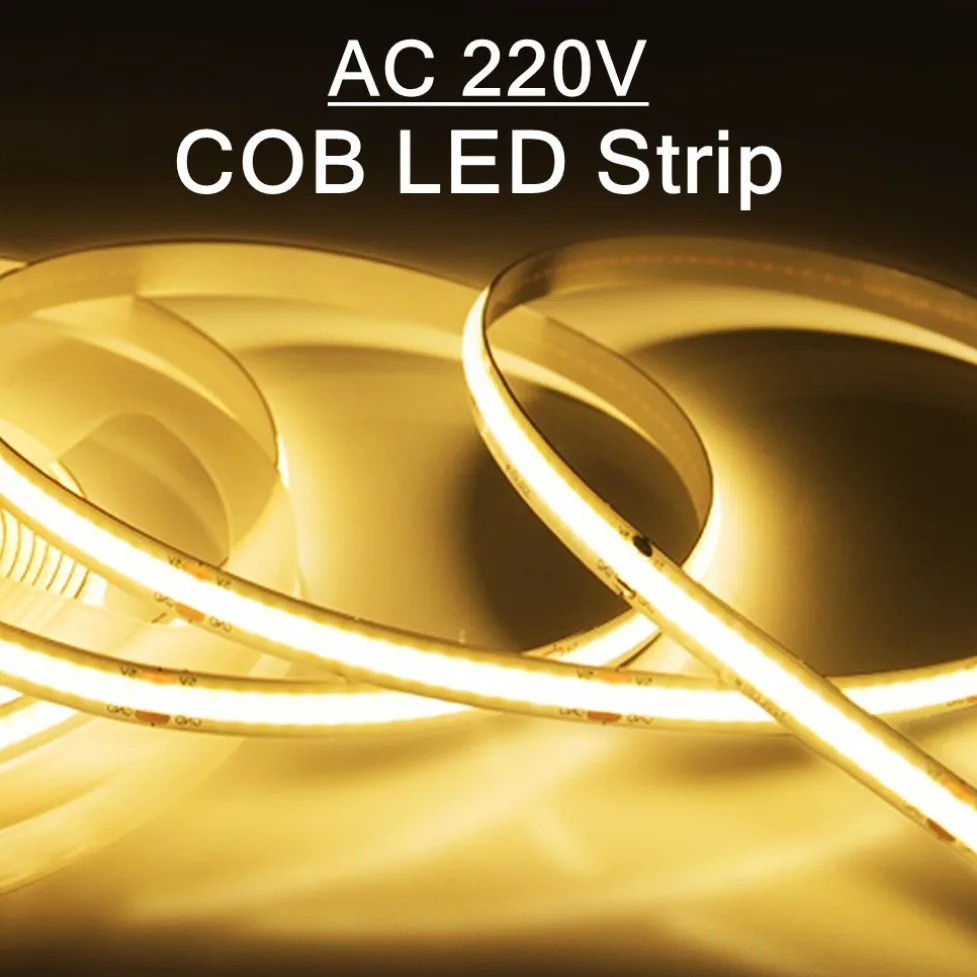 Светодиодная лента COB, 1-5 м, 220 В, не требует драйвера