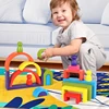 Wooden Rainbow Stacking Toys Montessori Toys Creative Baby Cognition Square/Arched Geometric Building Blocks Kids Puzzle Games 2