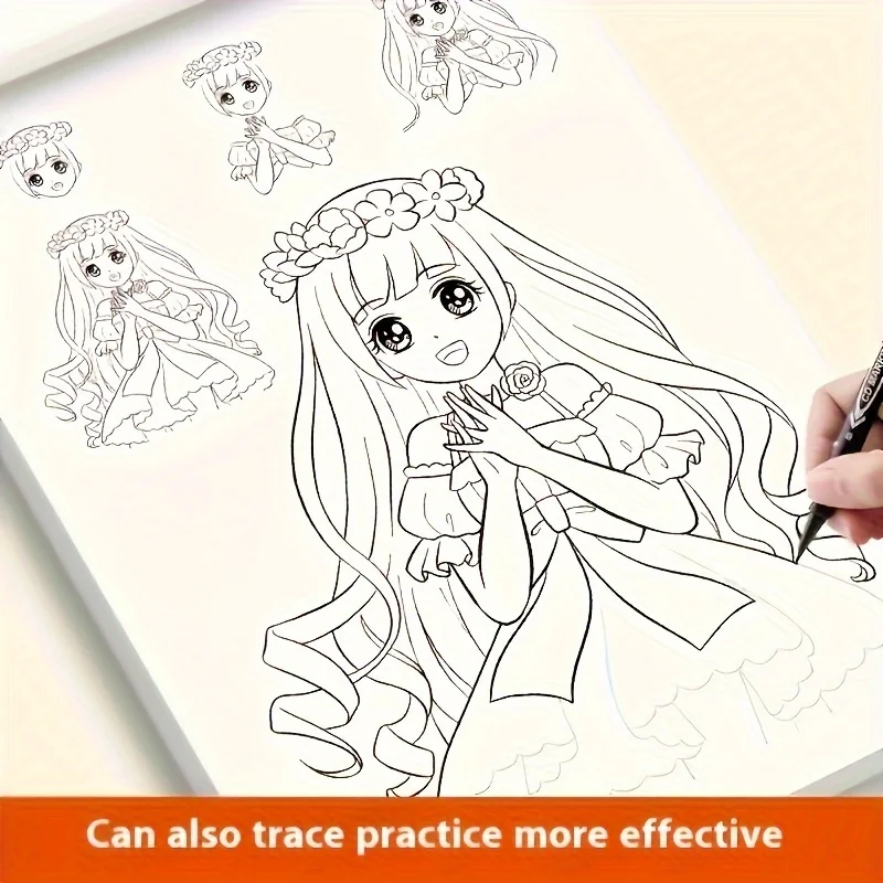 Anime Character Line Art Drawing Book for Beginners - 48 Pages of Easy Outlines for Tracing and Painting Practice