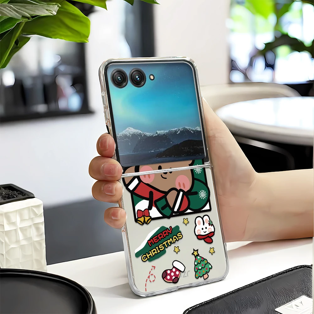 Winter Christmas Snowflakes Hard PC Folding Phone Case Cover