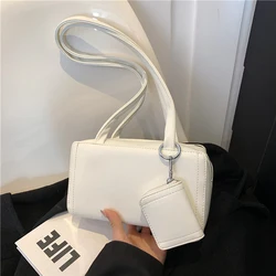 2024 Bags For Women Spring New Fashion Small Square Bag Popular Casual Shoulder Bag Solid Color Versatile With Small Wallet Bag