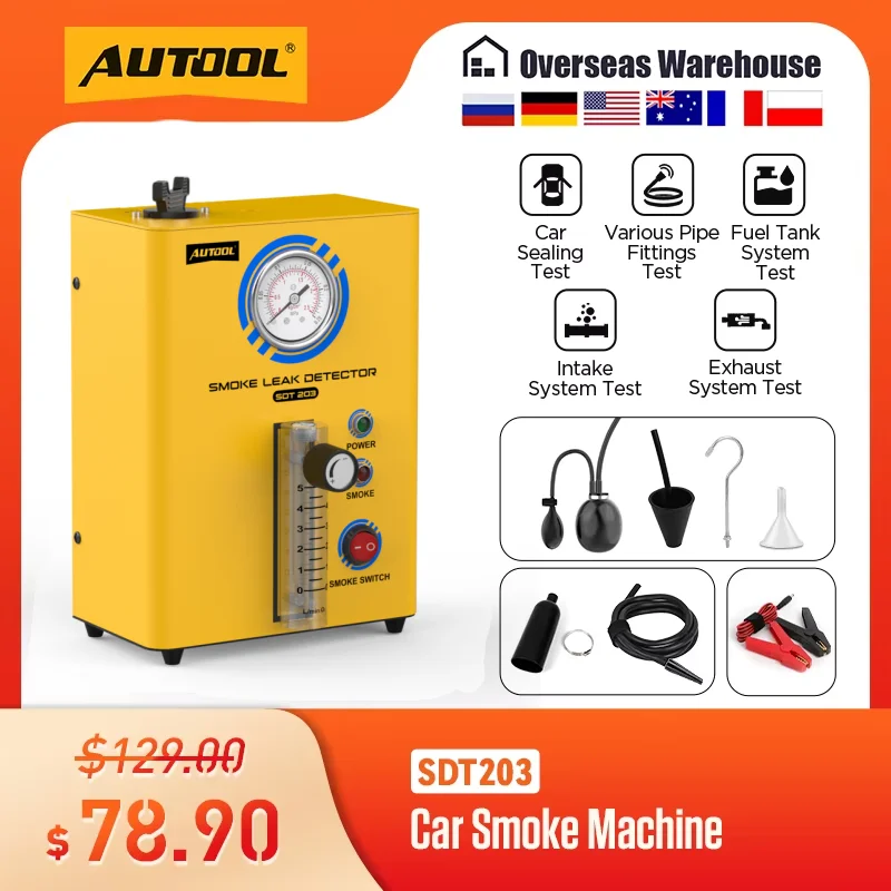AUTOOL SDT203 Automotive Smoke Leak Detector EVAP Vacuum Smoke Machine Car Pipe Leakage Diagnostic Test Smoking Leak Detection # 1