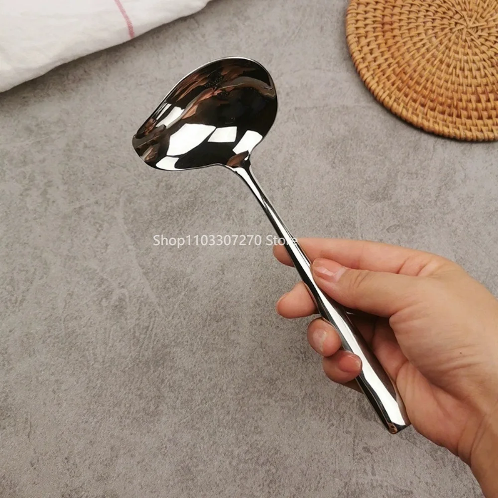 2Pcs Stew Dipper Soup Long Handle Duck Mouth Shaped Spoon Kitchen Ladle Tableware Scoop Stainless Steel stainless steel spoon,soup spoon