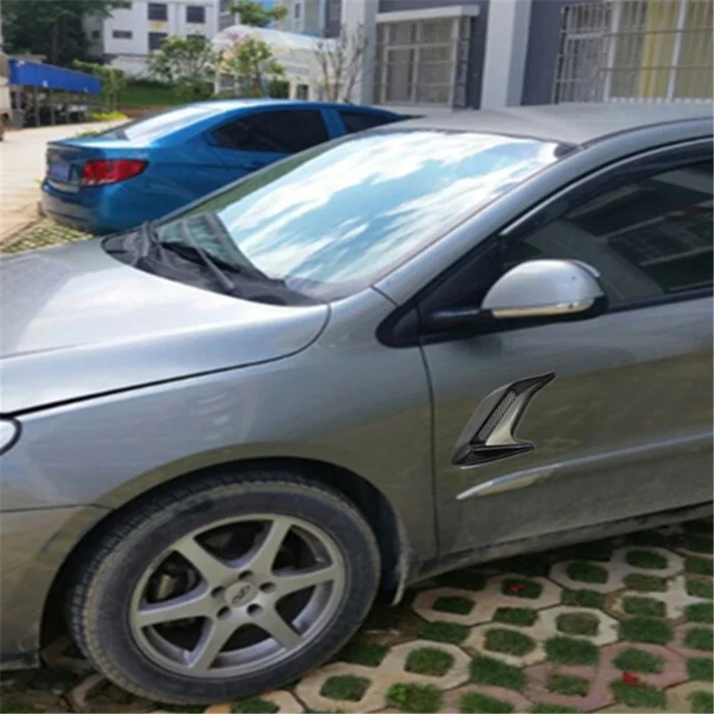 Car Body Trim Accessories 2 Pcs ABS Plastic Car Side Air Outlet Flow Mudguard Shark Cheek Air Intake Trim Fake Hood Vents