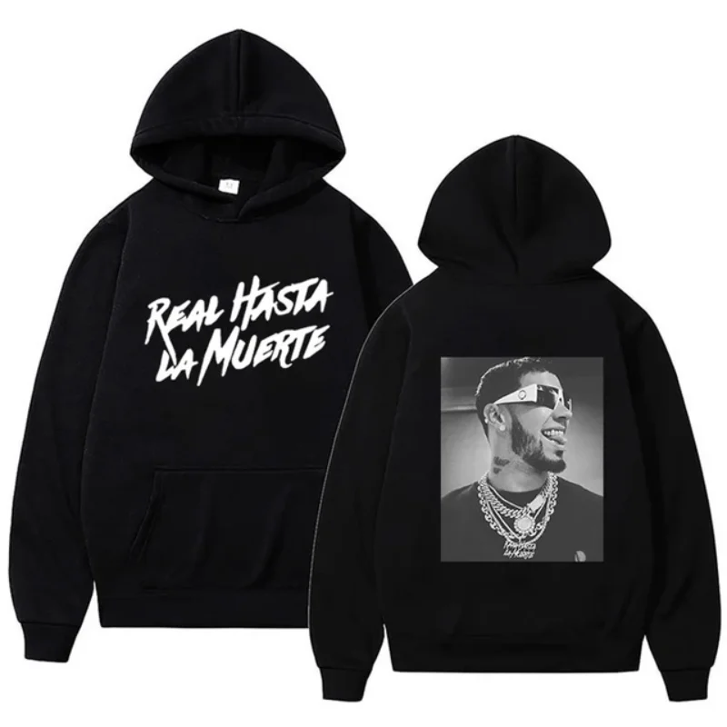Spring and Autumn Rapper Hoodie Anuel AA Real Hasta La Muerte Printed Sweatshirt Streetwear Loose Pullover Casual Hoodie2 3