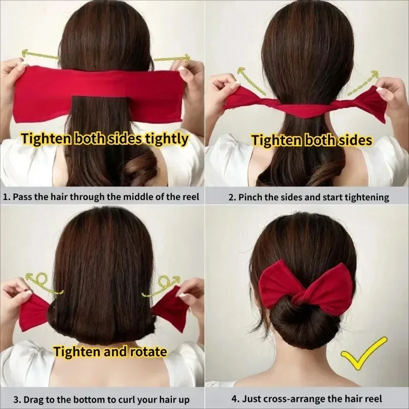 Headband Roller Hair Curler Donut Bun Maker Women's Bow Rabbit Ear Magic Hairstyle Ring Accessories Twisted Lazy Hairpin Tool