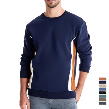 AIOPESON Mens Patckwork Cotton-blend Crew Neck Sweatshirts Fashion Casual Sport Round Neck Pullover Sweatshirt for Men 1