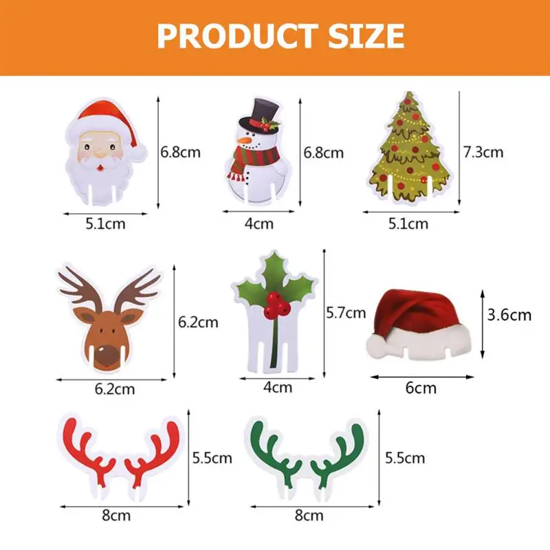 80pcs Christmas Wine Glass Marker Decorations Cup Cards Xmas Goblet Markers Merry Christmas Decorations for Party New Year