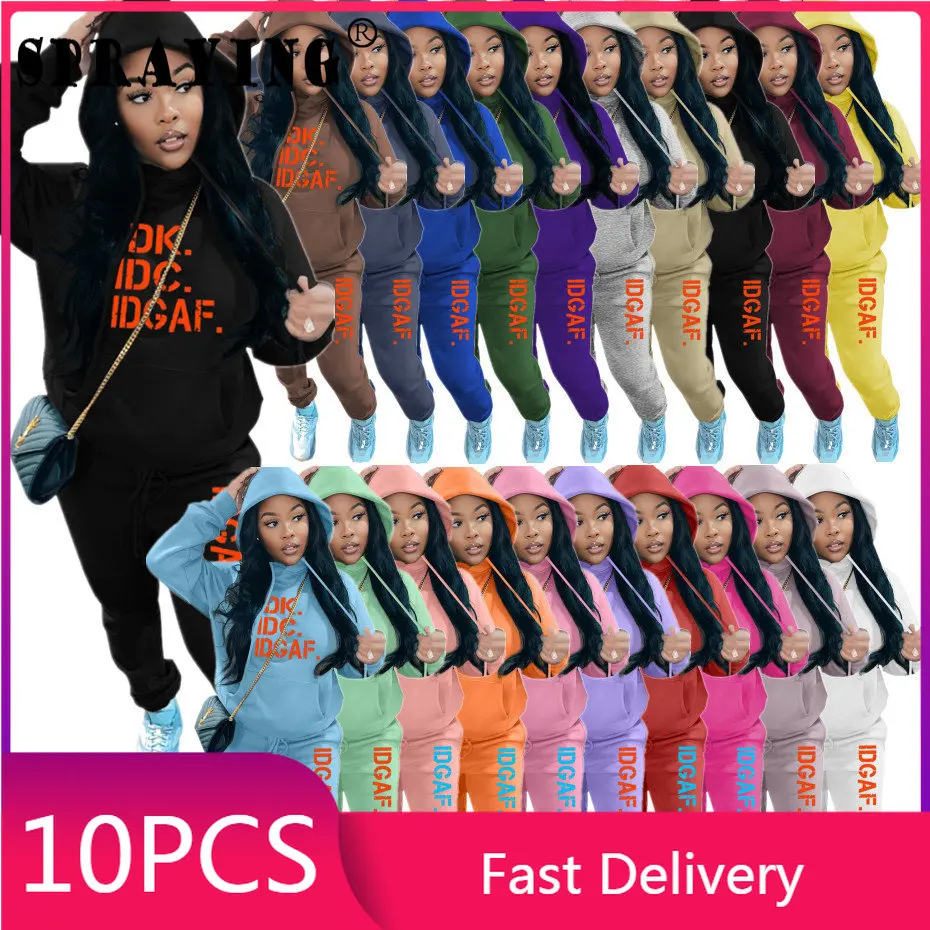 10sets Winter Clothes Women Bulk Items Wholesale Lots Tracksuit Two