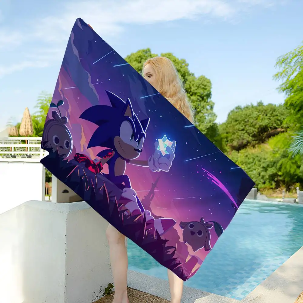 Classic Movie S-sonicS Anime Game Microfiber Beach Towel Absorbent Quick Dry Soft Yoga Swimming Resort Mountain Climbing Towel