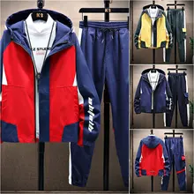 

2022 spring and autumn popular men's two-piece jacket thin tooling suit men's hooded casual jacket men