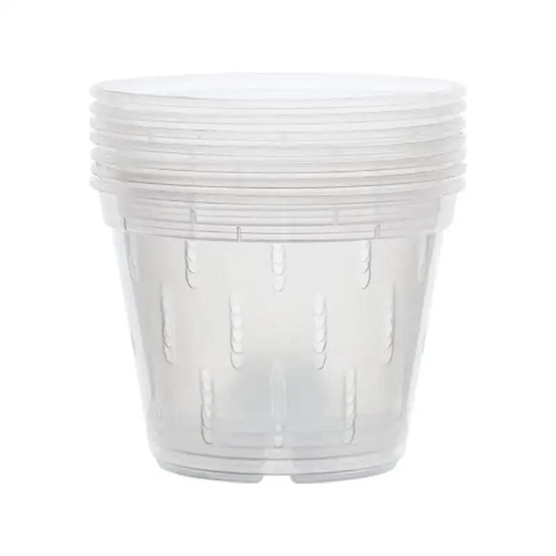 

Clear Orchid Pots Round Planter Pot Orchid Nursery Container Plastic Orchid Pot Transparent Orchid Pot Planter With Holes