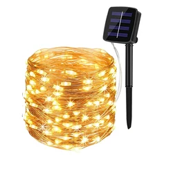 Solar - Powered Outdoor Waterproof String Lights - 8 Modes for Garden and Party Decoration (Warm White)