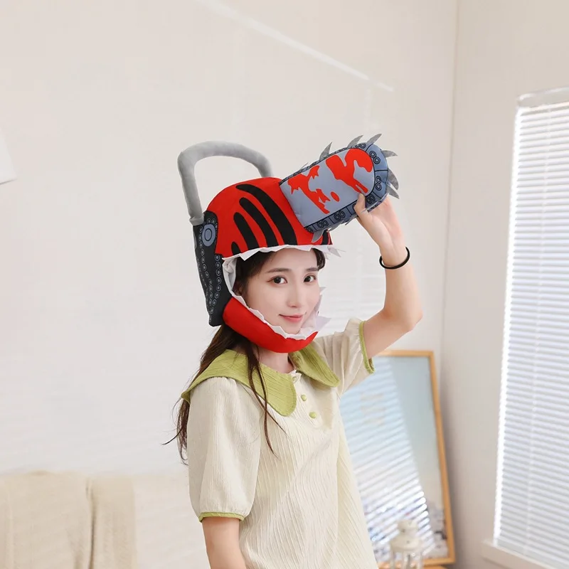 

Animation Chainsaw Man Hat Halloween Comiccon Cosplay Costumes Accessories Denji Pochita Headgear Performance Prop