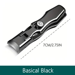 Premium Stainless Steel Wide Jaw Nail Clipper (Basical Black)