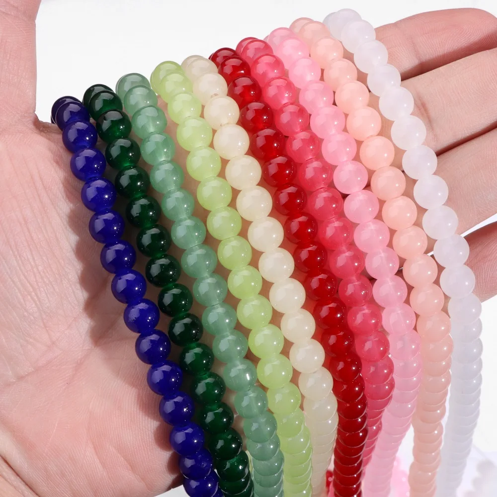 New Muticolor Round Glass Beads 8mm Crystal Loose Spacer Beads For Jewelry  Making Handmade Diy Bracelets Necklace Accessories - Beads - AliExpress