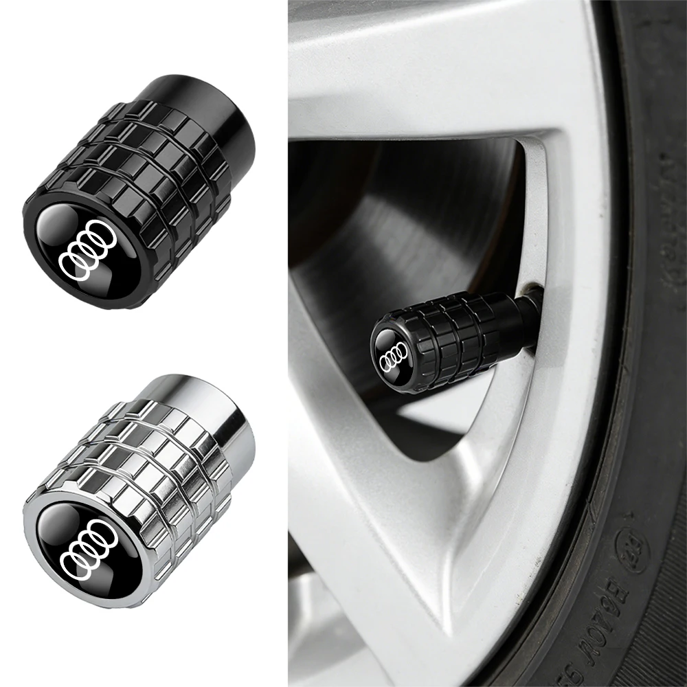 4-Piece Aluminium Gear-Shaped Tire Valve Caps - Stylish Car Accessory