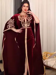 Arabic Abaya Dubai Muslim Kaftan Maxi Dress Women Luxury Velvet Caftan Marocain Evening Party Long Dresses 2023 Abayas Femme