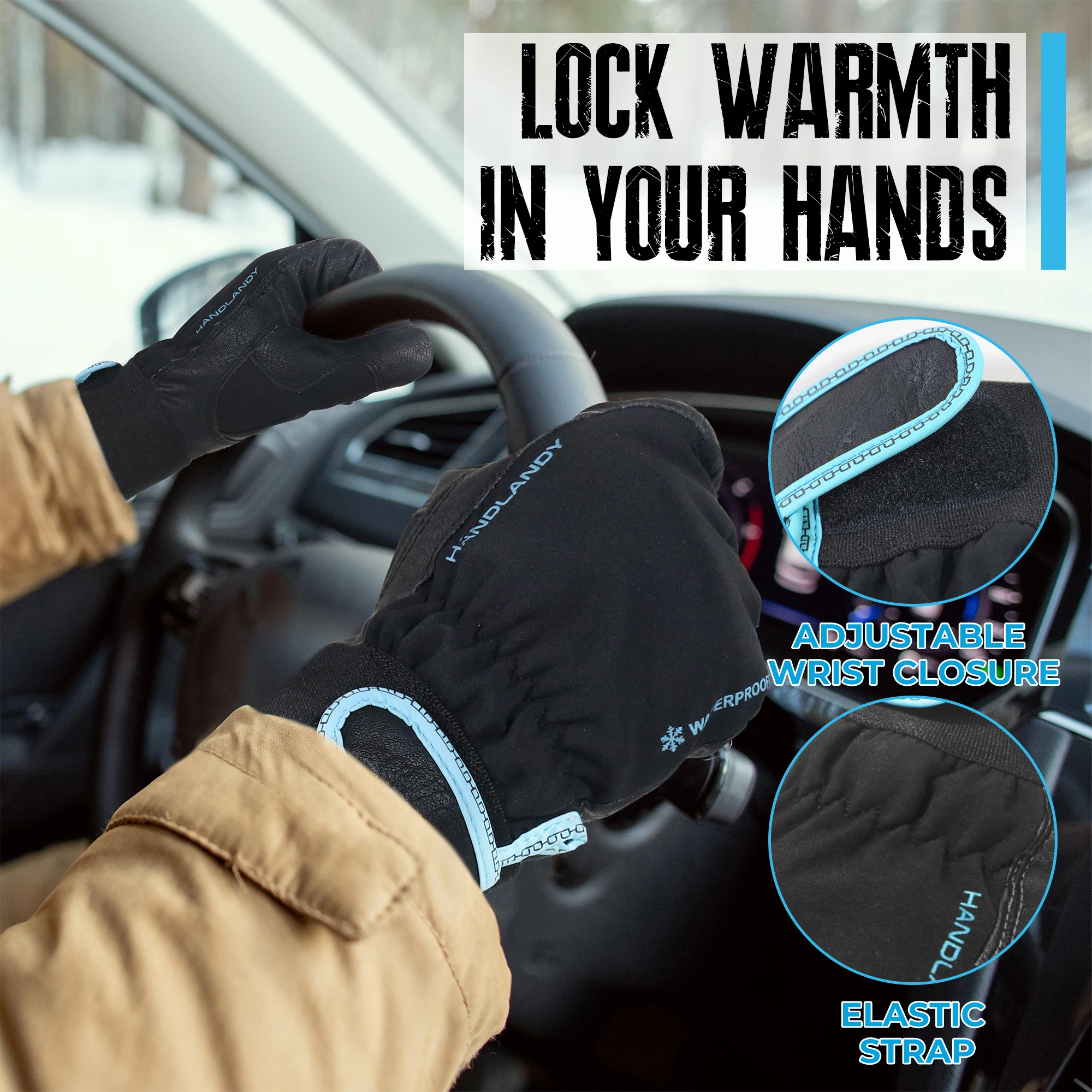 Insulated Work Gloves Thermal Winter Gloves Waterproof for Men Warm Cold Weather
