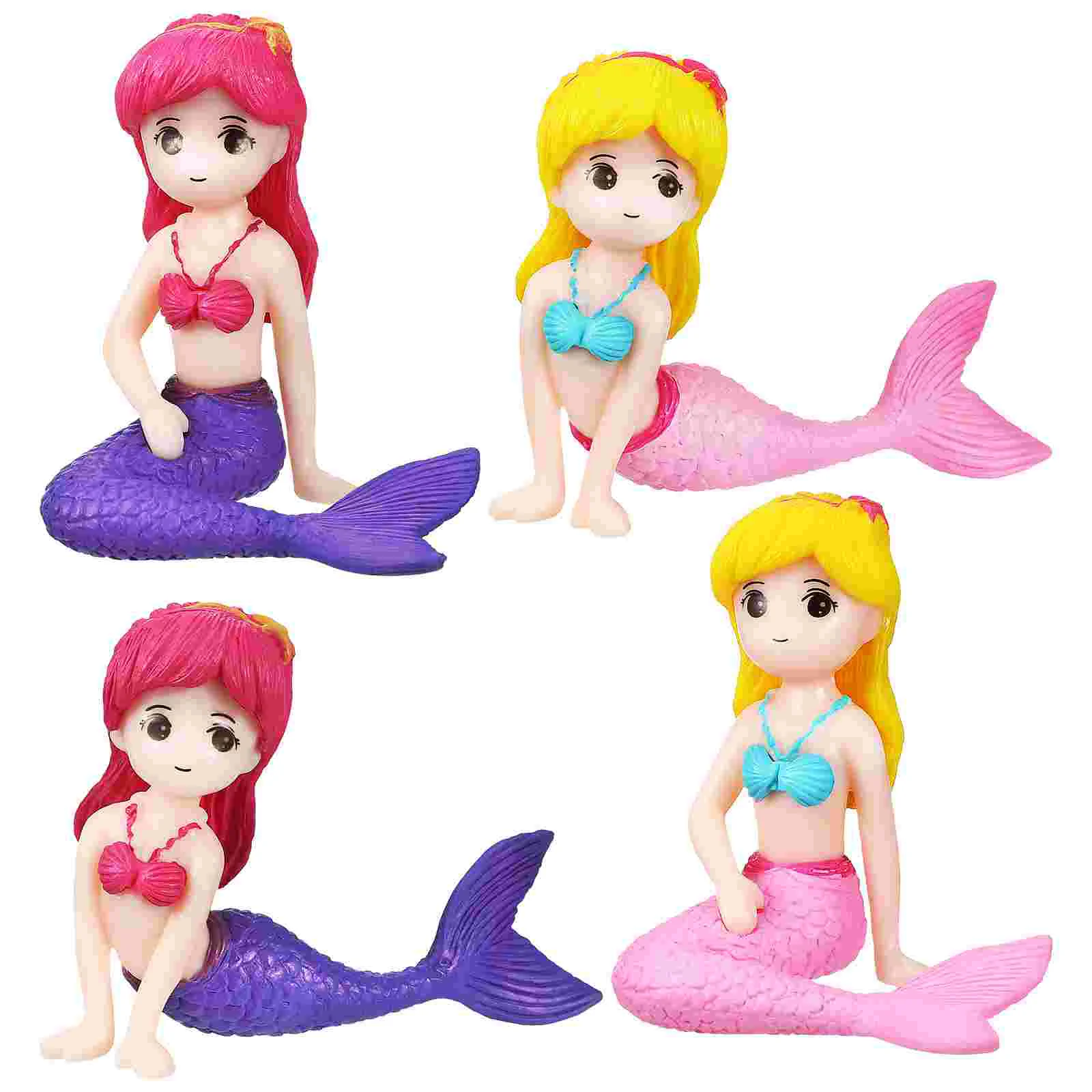 

Mermaid Fish Tank Decor Miniature Mermaid Figurines Mini Mermaid Statues Artificial Plastic Aquarium Ornaments