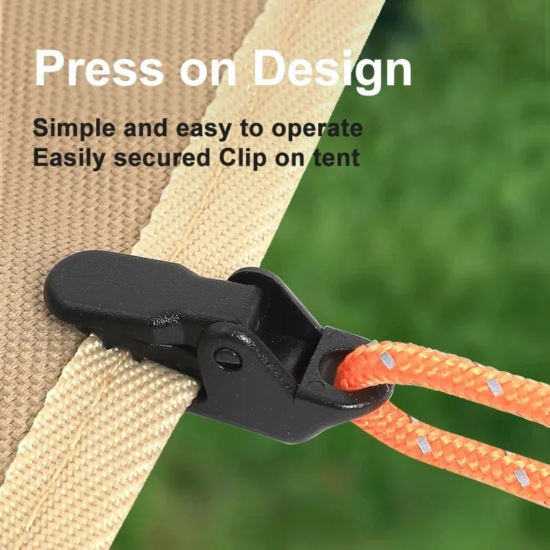 10/20/50pcs  Crocodile Tent Clips - Anti-Wind Tarpaulin Clamps for Camping & Outdoor Shelter Security, Reinforced Grip Design