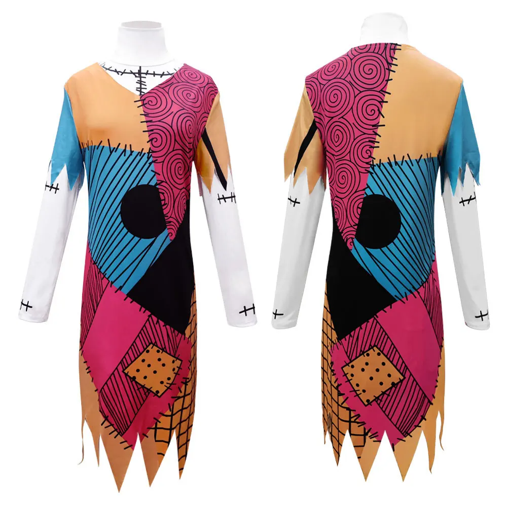 The Nightmare Before Christmas Cosplay Sally Dress Costume Halloween Party Top Abiti Set Costume Di Animazione Cosplay