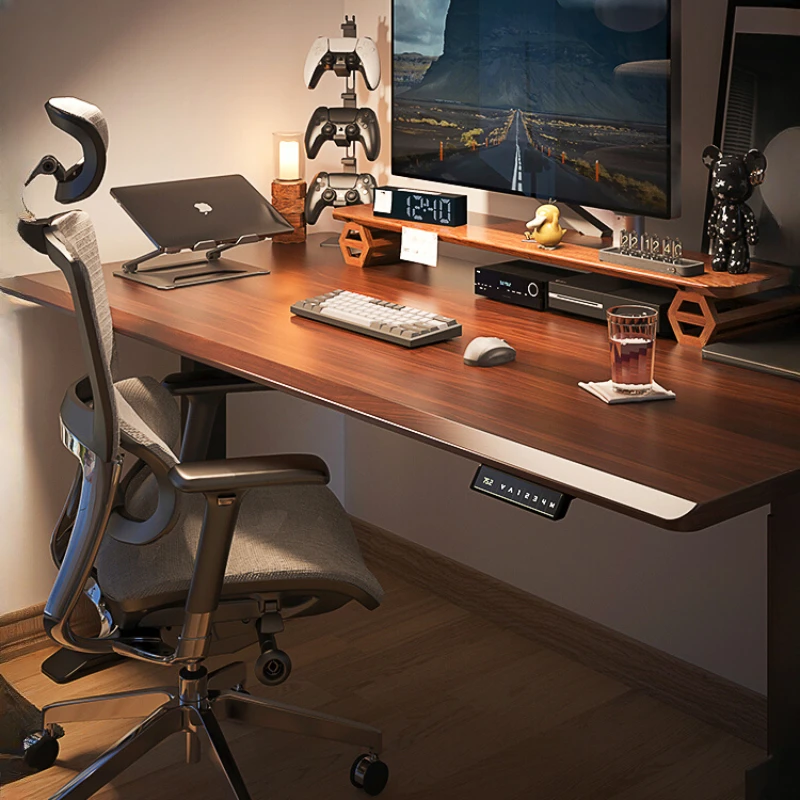 Solid wood electric lifting desk office computer desk intelligent dual-motor study workbench X2/X3 electric lift computer office desks wood dual motor intelligent workstation learning office desks escritorios furniture qf50od