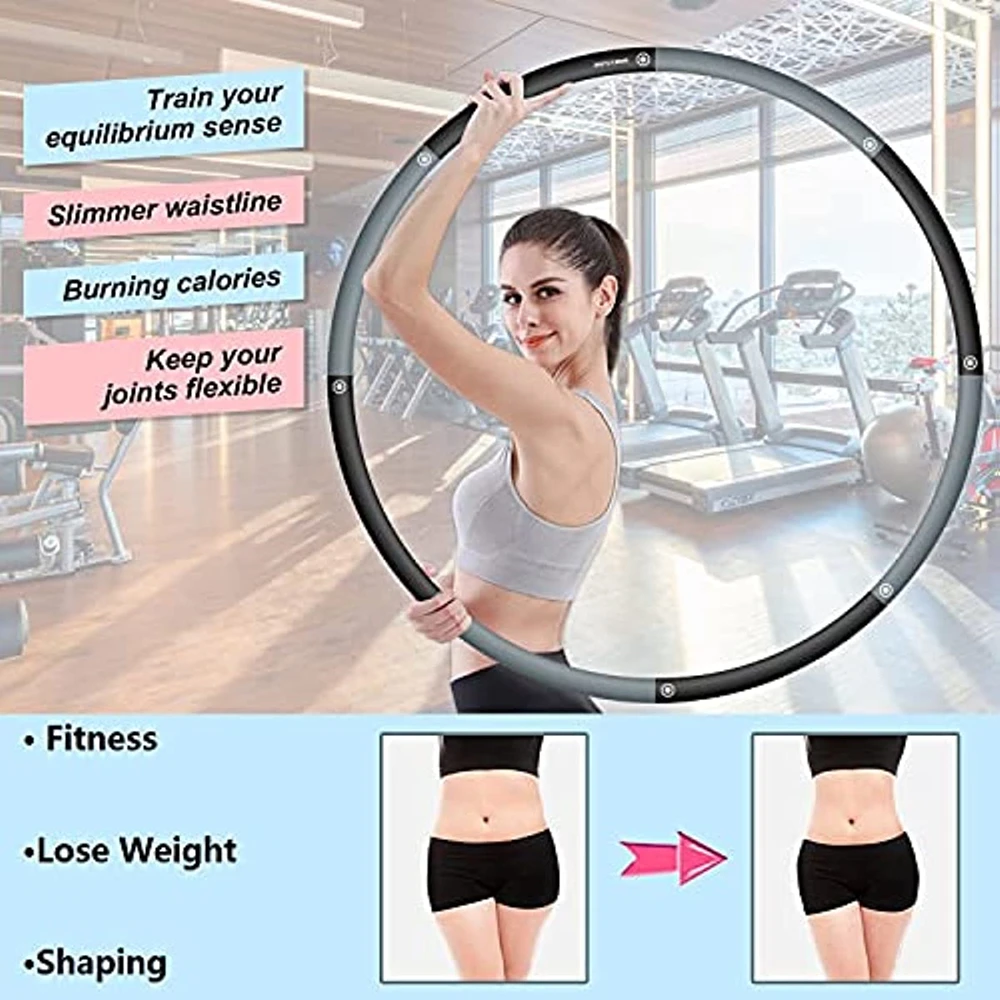 

1KG Removable Yoga Slimming Hoop Single Row 8 Sections Massage Hoola Hoop For Fitness Loss Weight Slimming Hoops Fitness Hoop