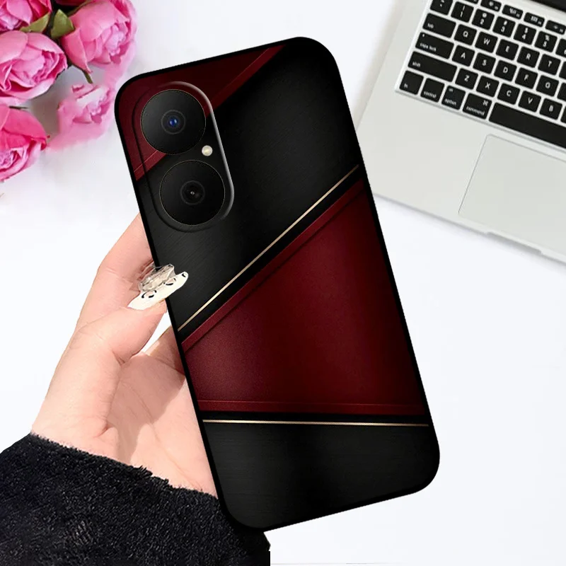 Oil Painted Silicone Back Cover - Soft Matte Protective Case for Huawei Nova Y73/Enjoy 80
