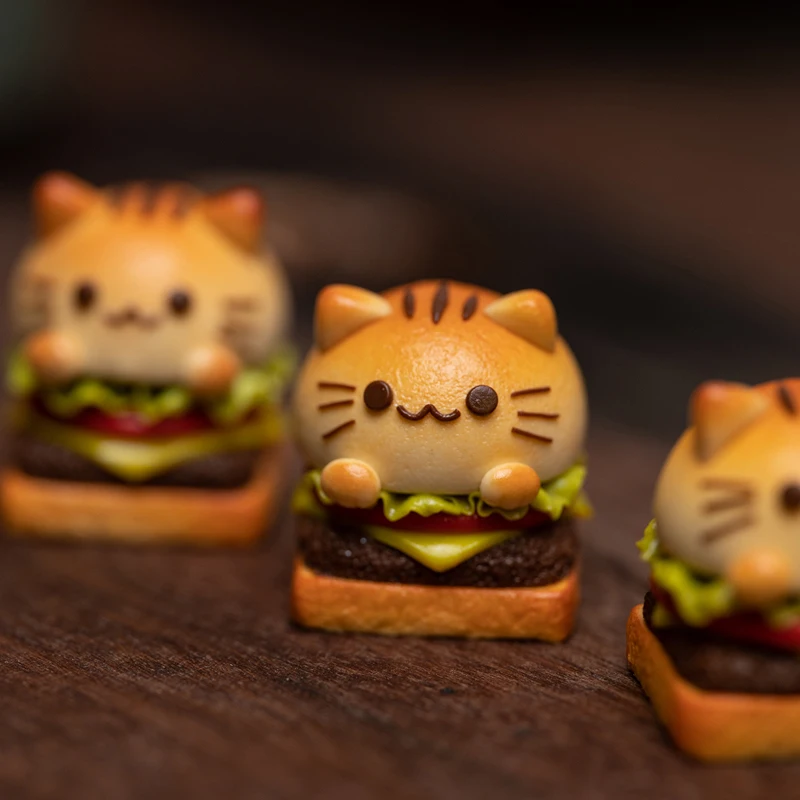 Handmade Cat Burger Keycaps Eixo Transversal mx Teclado Mecânico Esc Tridimensional só Pode Usar Não Comer pc - Imagem 3