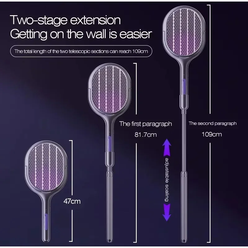 Electric Mosquito Racket And Bug Zapper Lamp Rechargeable Home_voghion.com
