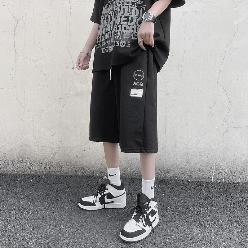 Summer Casual Shorts Men Calf Length Breathable Punk Shorts Comfortable Fitness Basketball Sports Short Pants Male Ins Bermudas