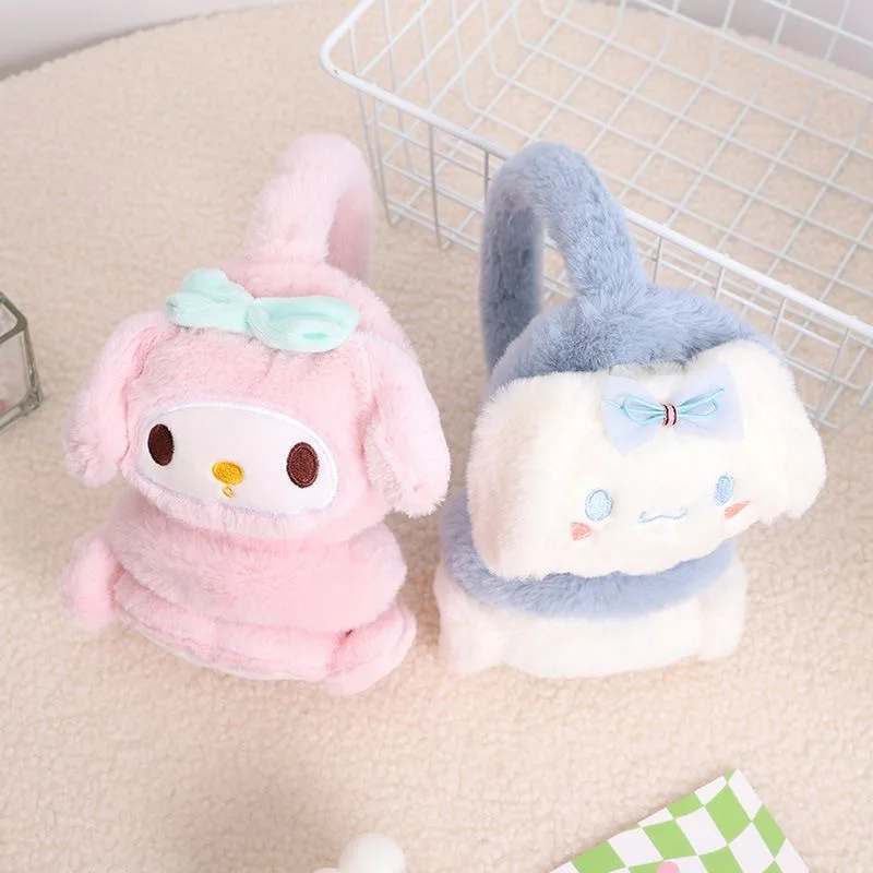

Sanrio Kids Earmuffs Kuromi Cinnamoroll Beauty Kawaii Children Outdoor Wind Protection Ear Warming Soft Padded Plush Toys Girls