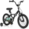 Children's 12-18 Inch Bike with Training Wheels, Pneumatic Tires, Adjustable Seat & Handlebar, Dual Brake System for Ages 3-8