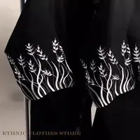 Femmes musulmanes Robe élégante noir broderie Abaya longue Robe dubaï luxe Eid Ramdan Robe de prière Kebaya caftan robes marocaines 4