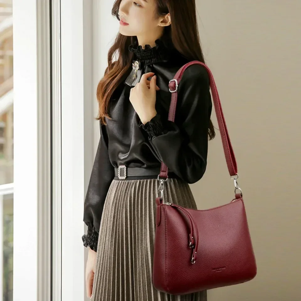 Women Soft PU Leather Shoulder Crossbody Bags Luxury Hand Bags Designer Ladies Messenger Commuting