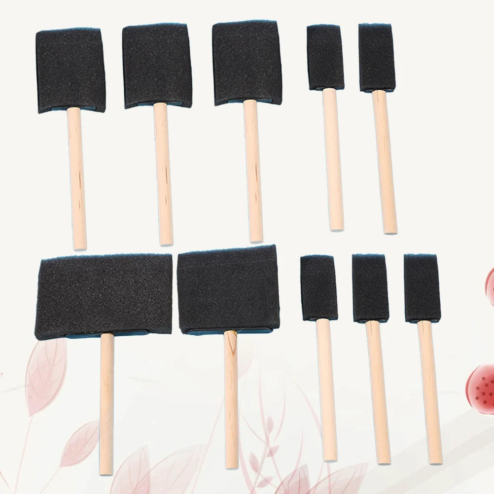 

10 Pcs Paint Brushes Mini Plunger Small Roller Paintbrushes Sponge Acrylics Stains