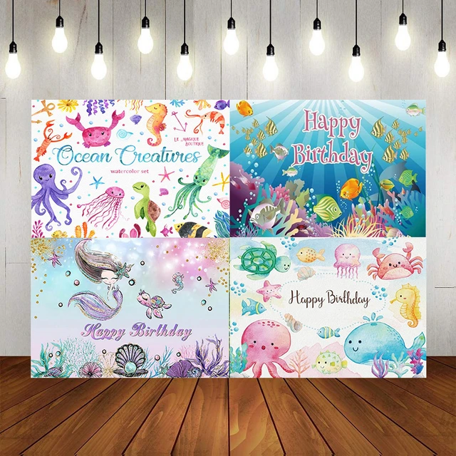 Under The Sea Backdrop 1st Birthday Decorations Seahorse Corals