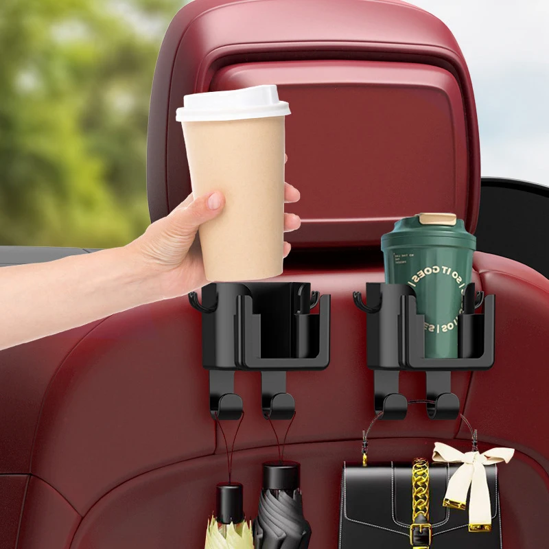 Houseeker Car Seat Drink Holder Headrest Hook Hanger Storage Box Universal Vehicle Organizer Phone Stand Water Cup Holder Bag