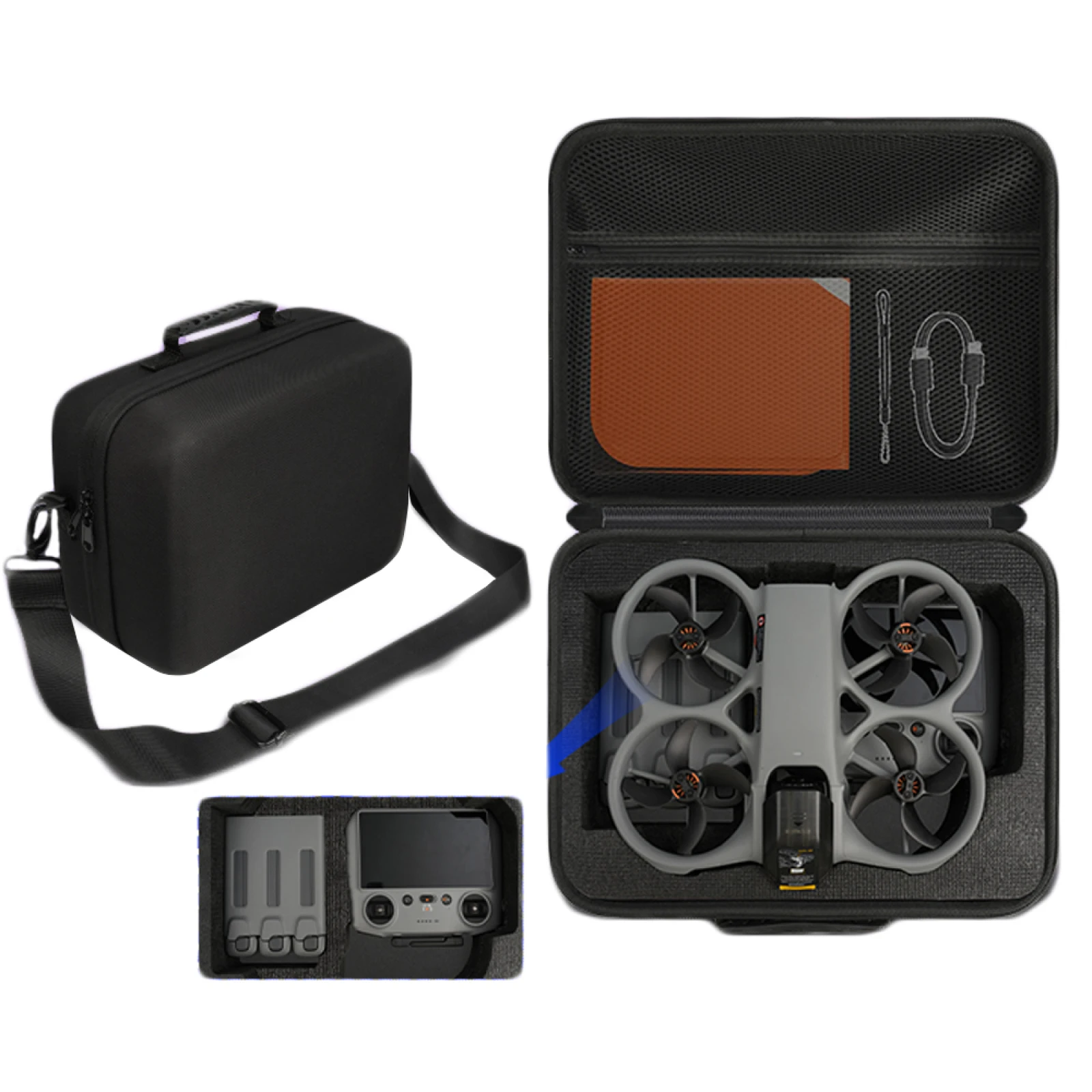 DJI Avata 360용 휴대용 케이스 EVA 하드 쉘 충격 방지 휴대용 어깨끈