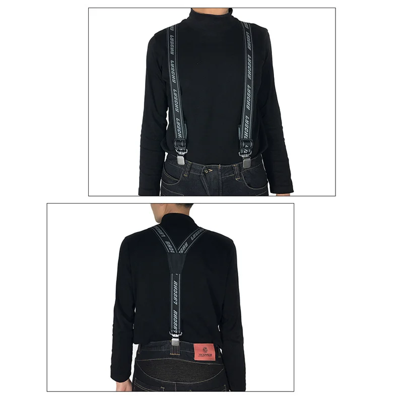 Motorcycle Y-back Riding Suspender Duty Braces Pant Suspenders Elastic Adjustable Straps For Motorbike Racing Pants Suspender