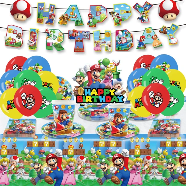 Cadeau Mario Anniversaire,100pcs Cadeaux Super Party Set