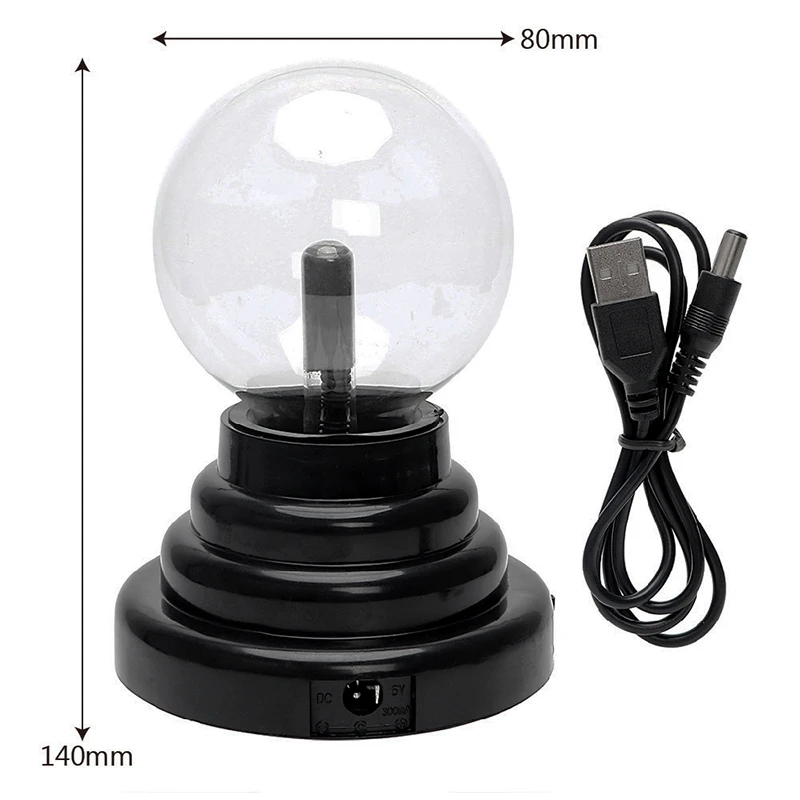 3 Inch Magic Plasma Ball Lamp LED Atmosphere Night Light Touch Control Glass Plasma Light Bedroom Decor Kids Gifts