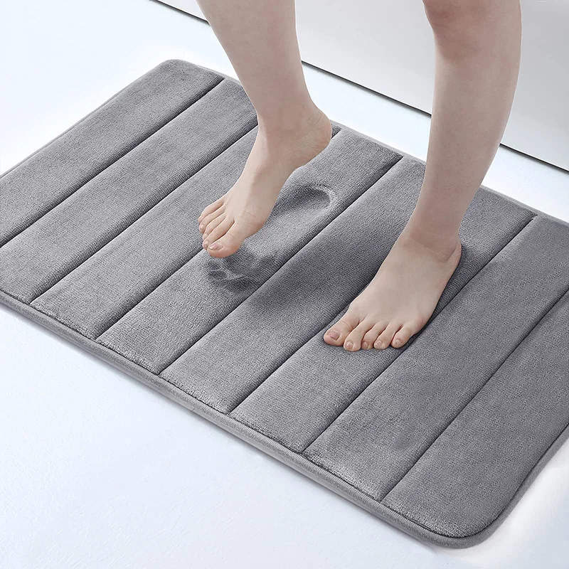 Non-Slip Bathroom Mat Rug Memory Foam Solid Shower Bath Mat Carpet Home  Kitchen Pad Toilet Bathroom Anti-Slip Floor Foot Mats - AliExpress