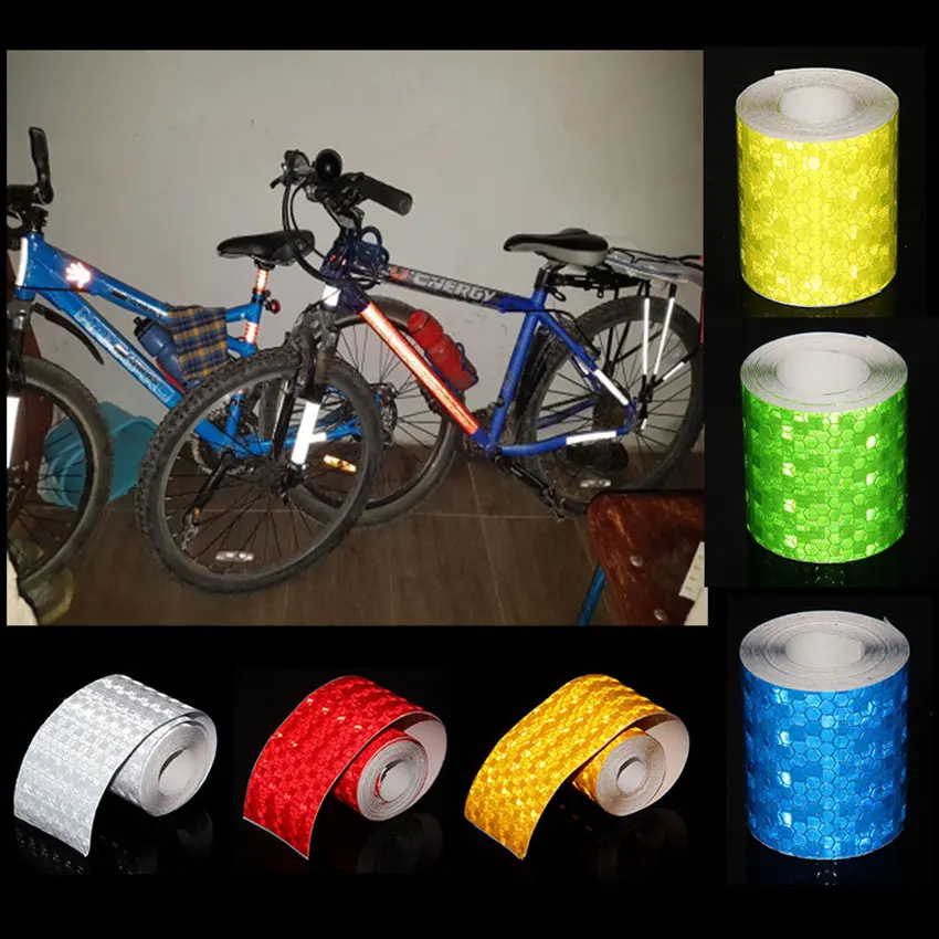 5cmX5m Reflective Tape Stickers Car Styling Shiny White Red Yellow Orange Safety Reflectors Mateiral For Automobiles Motorcycle