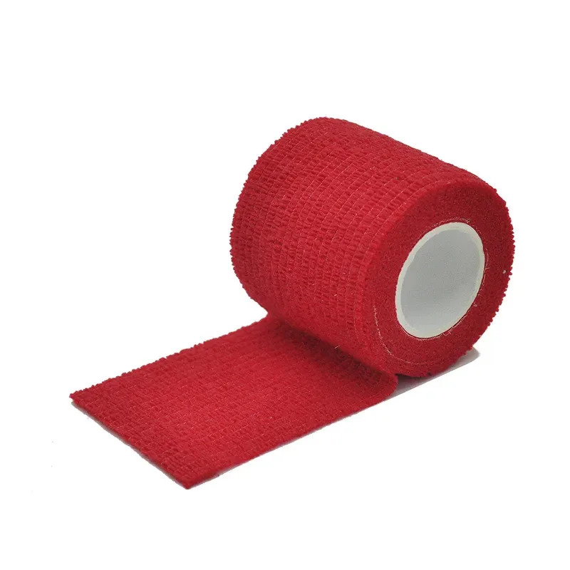 6/12/24/30/48 pcs Red Gauze Medical Bandage Self-adhesive Breathable Elastic Bandages for Sports Fixing Finger Wrist Leg