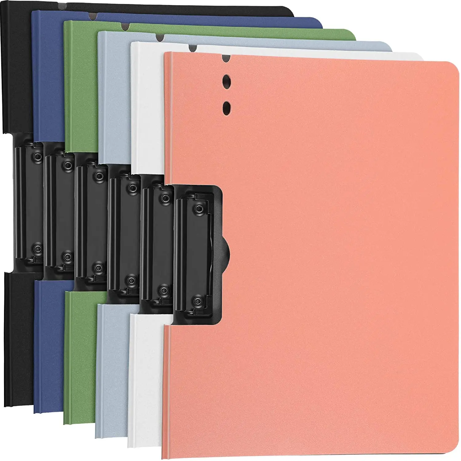 

6Pcs Foldable Clipboard A4 Nursing Clipboard File Foldover with Pen Holder Multi-Color Lightweight Clipboard(Horizontal)