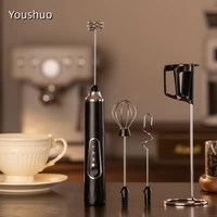 Mousseur à lait sans fil électrique, mixeur portatif de type C, mini cafetière en acier inoxydable, fouet mélangeur pour café, cappuccino, crème 1