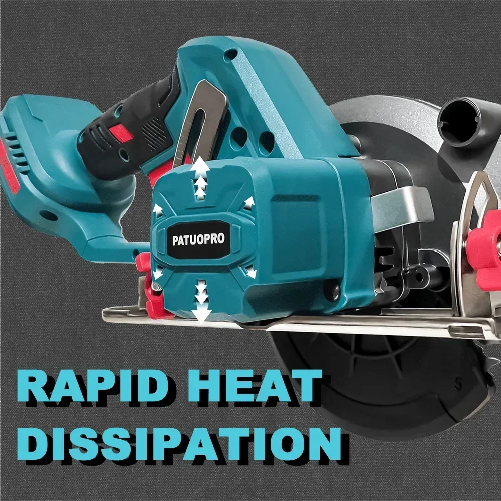 PATUOPRO 6 Inch Brushless Circular Saw Compact Electric Saw Wood Metal Ceramic Tiles Cutter Power Tool For Makita 18V Battery 3